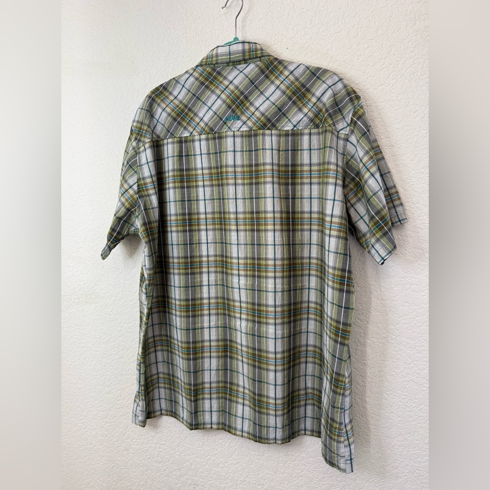 KUHL Mens XL Crinkle Stallion Short Button Up Lightweight‎ Green Outdoor Hiking - Picture 6 of 9